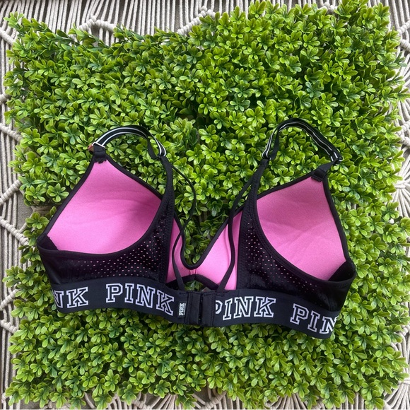 New PINK Black Bra Size 34B - Logo band / mesh - Picture 4 of 7